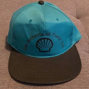 Vintage Teal SnapBack Hat Jim Sutherland Fuels Shell Adult Adjustable Ballcap